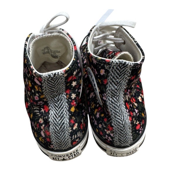 Converse All Star Hi BLACK FLORAL SneakerWomen’s Size 8 Unique Corduroy Style - Picture 4 of 7